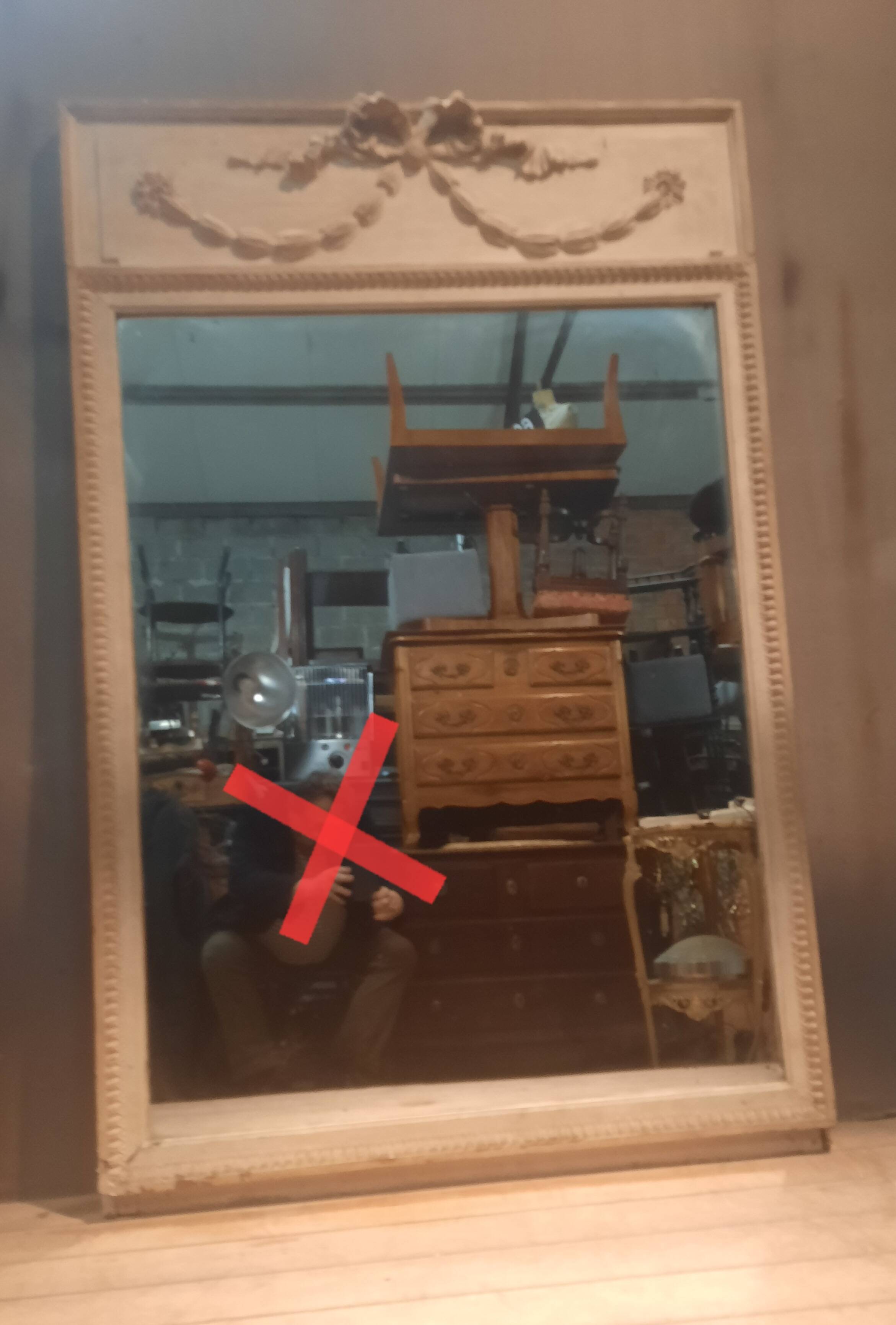 Louis XVI style wooden trumeau