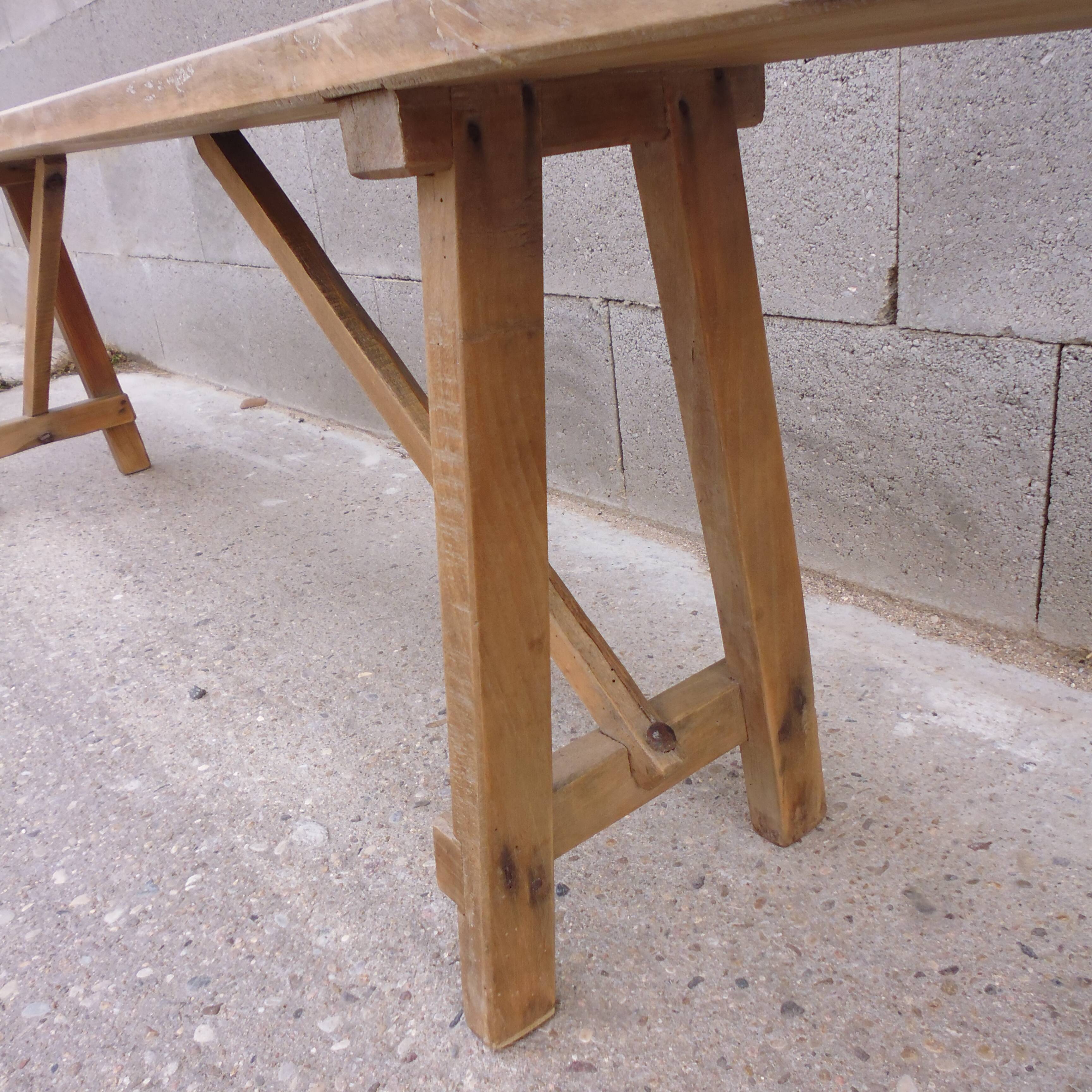 Old solid wood farm bench 200 cm