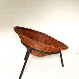 Pair of wicker basket armchairs