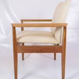 Set Of 2 Diplomat Chairs Made In Teak & Light Wool Fabric By Finn Juhl From 1960s