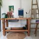 139 cm solid oak workbench
