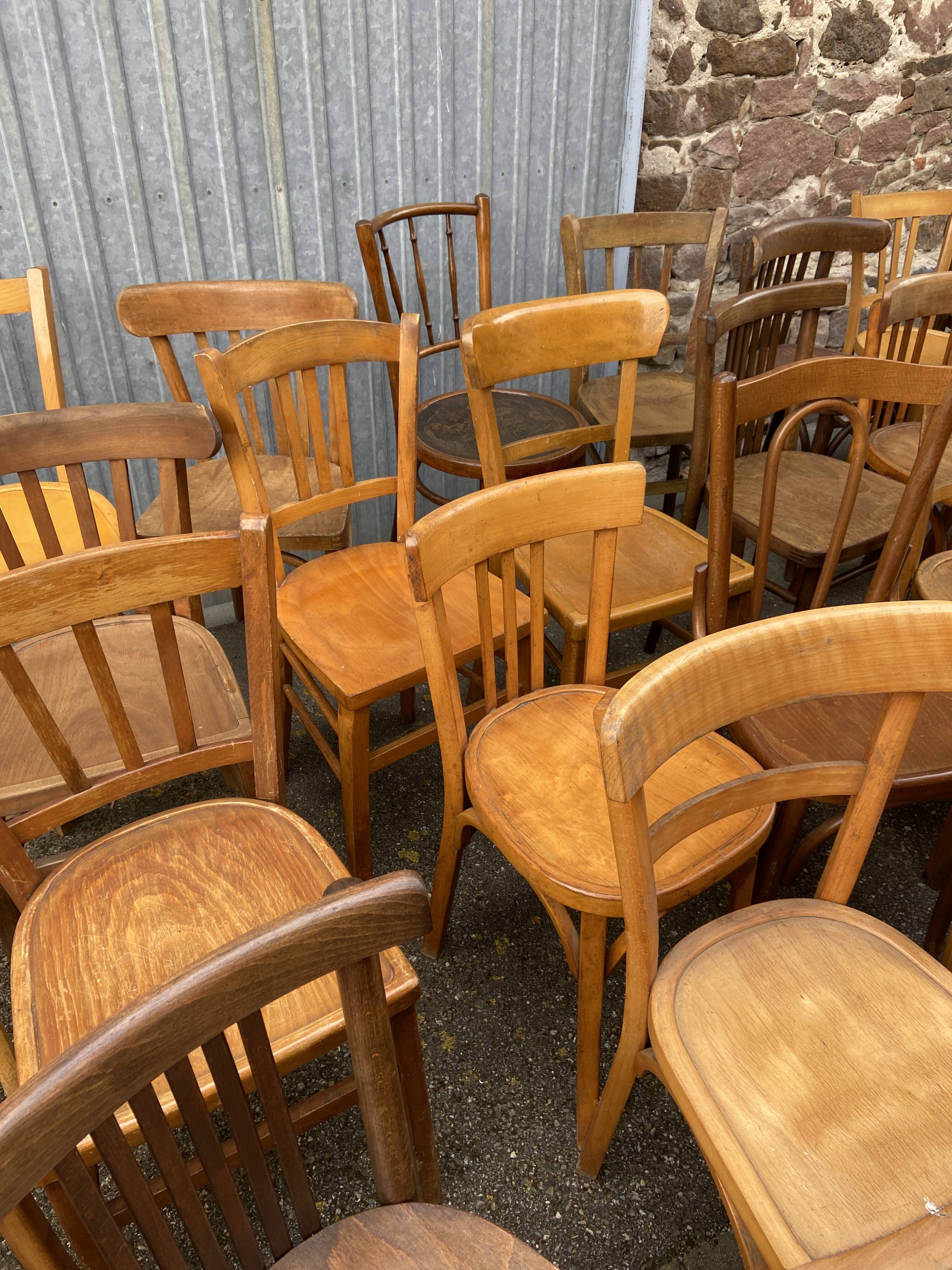 50 mismatched bistro chairs French Restaurant THonet mismatch wood bistro bentwood chairs baumann
