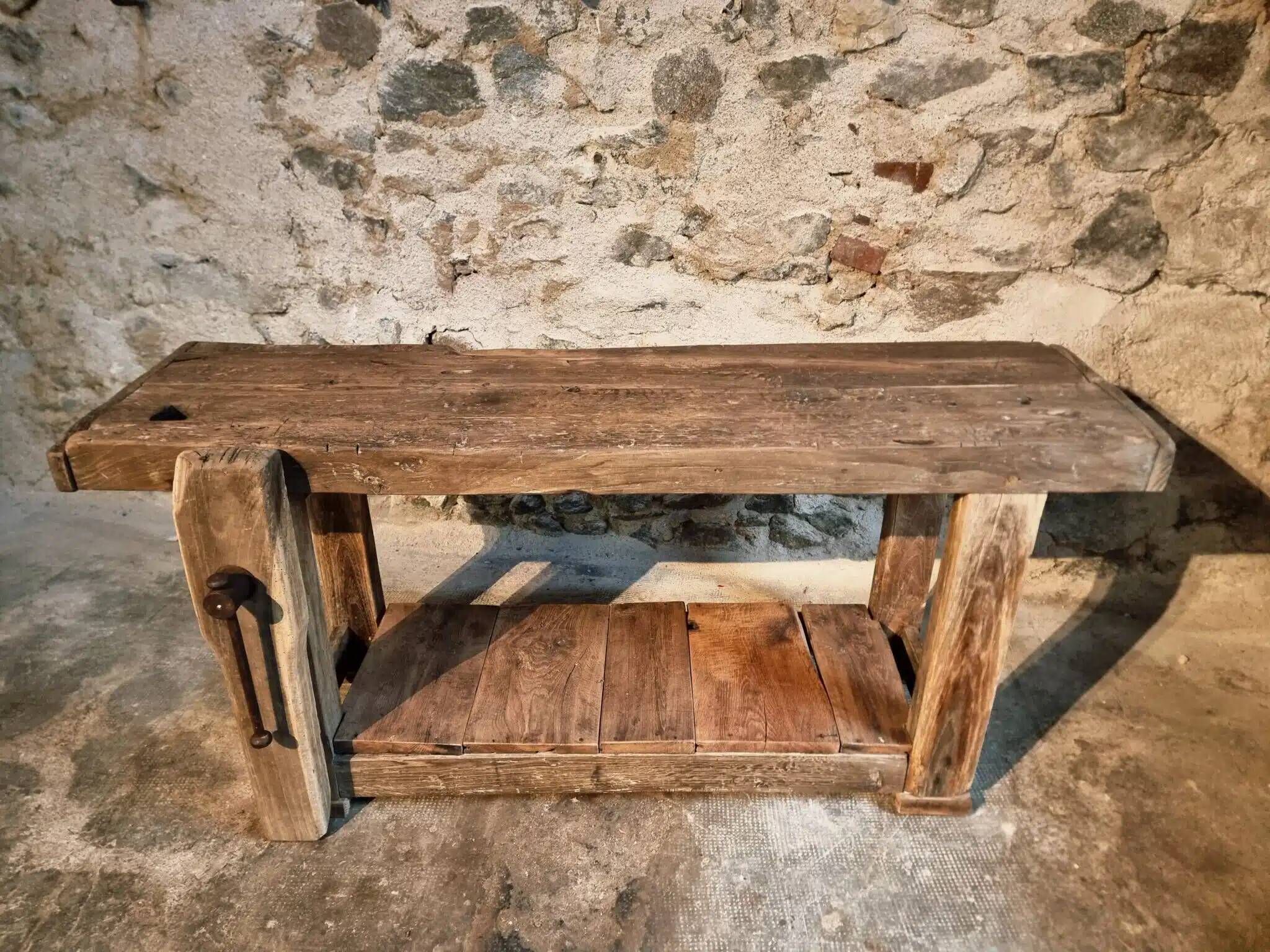 Antique oak workbench, circa 1900