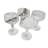 Set of 4 star wine glasses