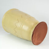 Ceramic vase with light glaze and simpel pattern of unknown Danish artist, 1960s