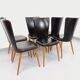 Set of 6 vintage Baumann Essor chairs in beech wood and skai