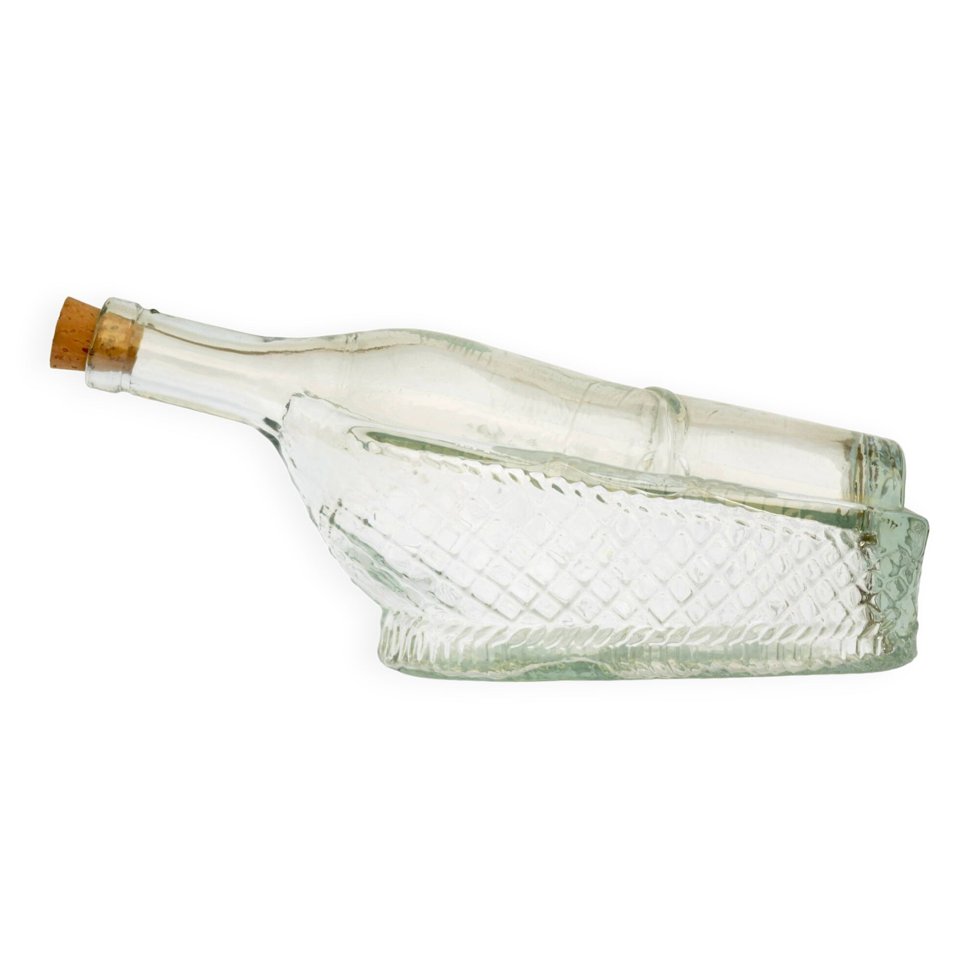 Old molded glass wine decanter