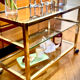 Title: Hollywood Regency chrome & glass side table – 1970s