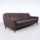 Vintage Brown Leather Sofa on Rosewood Legs from Porfilia Werke, 1960s