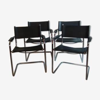Série de 4 fauteuils par Mart Stam des années 1970