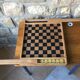 Ancien jeu de dames et jeu d'echec en bois