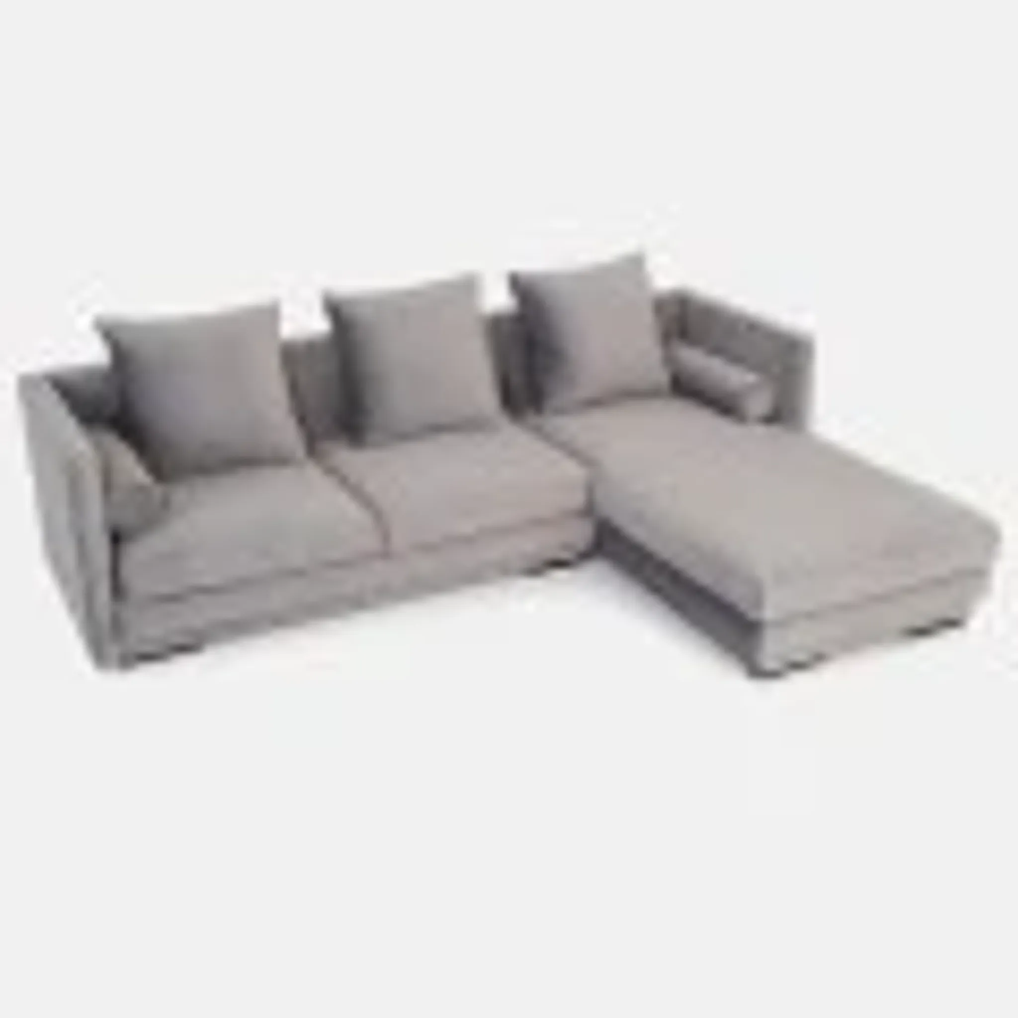 Canapé d'angle Malmo en velours argenté, design scandinave