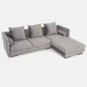 Canapé d'angle Malmo en velours argenté, design scandinave