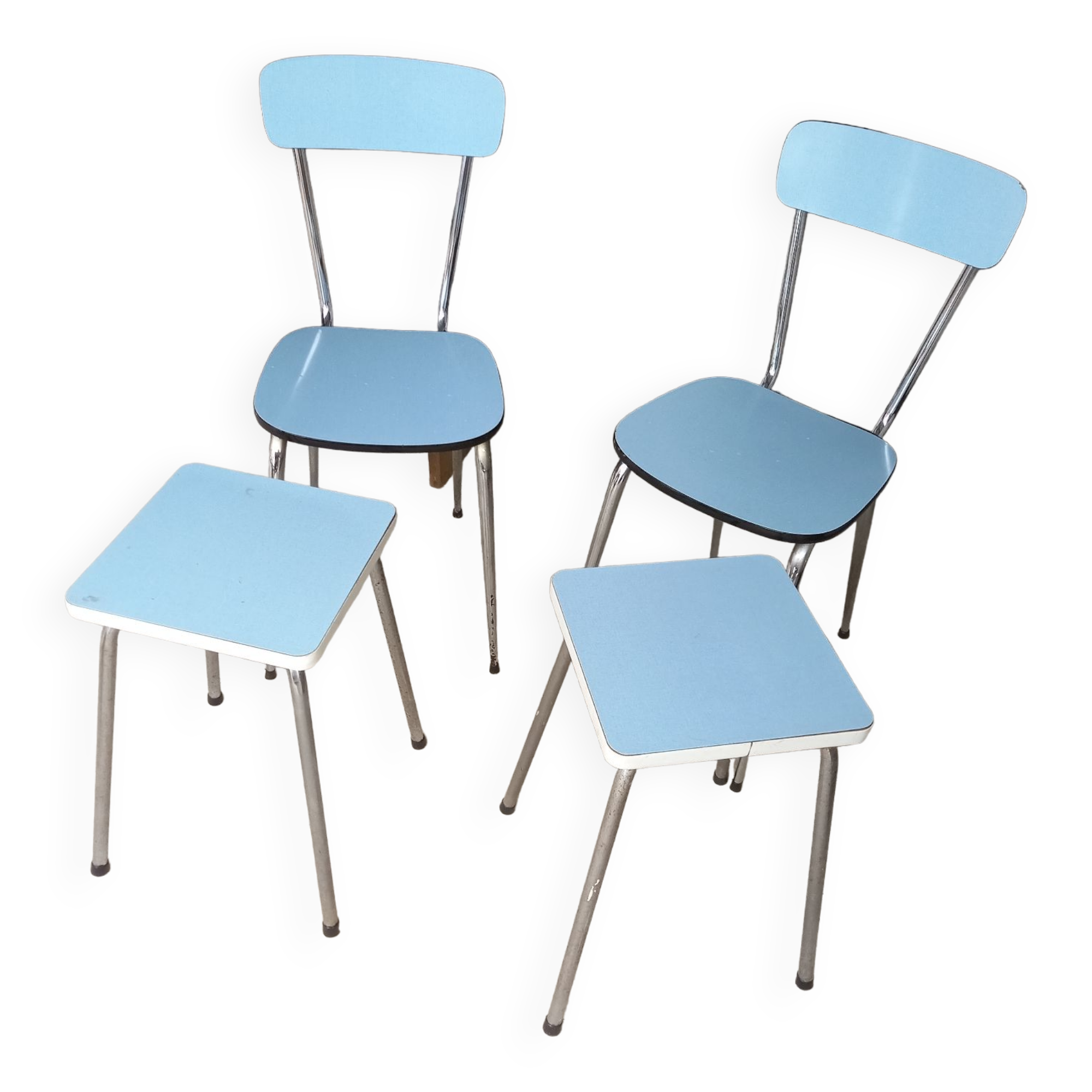 Two chairs Two Formica stools
