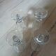 4 thick glass stemmed glasses