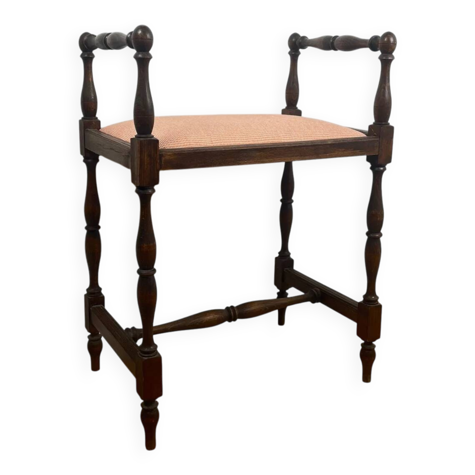 Small bench / stool in traditional English style, with side armrests.