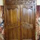 Louis XV period wardrobe façade, architectural elements in solid wood, richly carved.