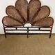 Rosette headboard in vintage rattan and canework