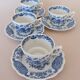 4 Ridgway (Staffordshire) blue "Windsor" English cups