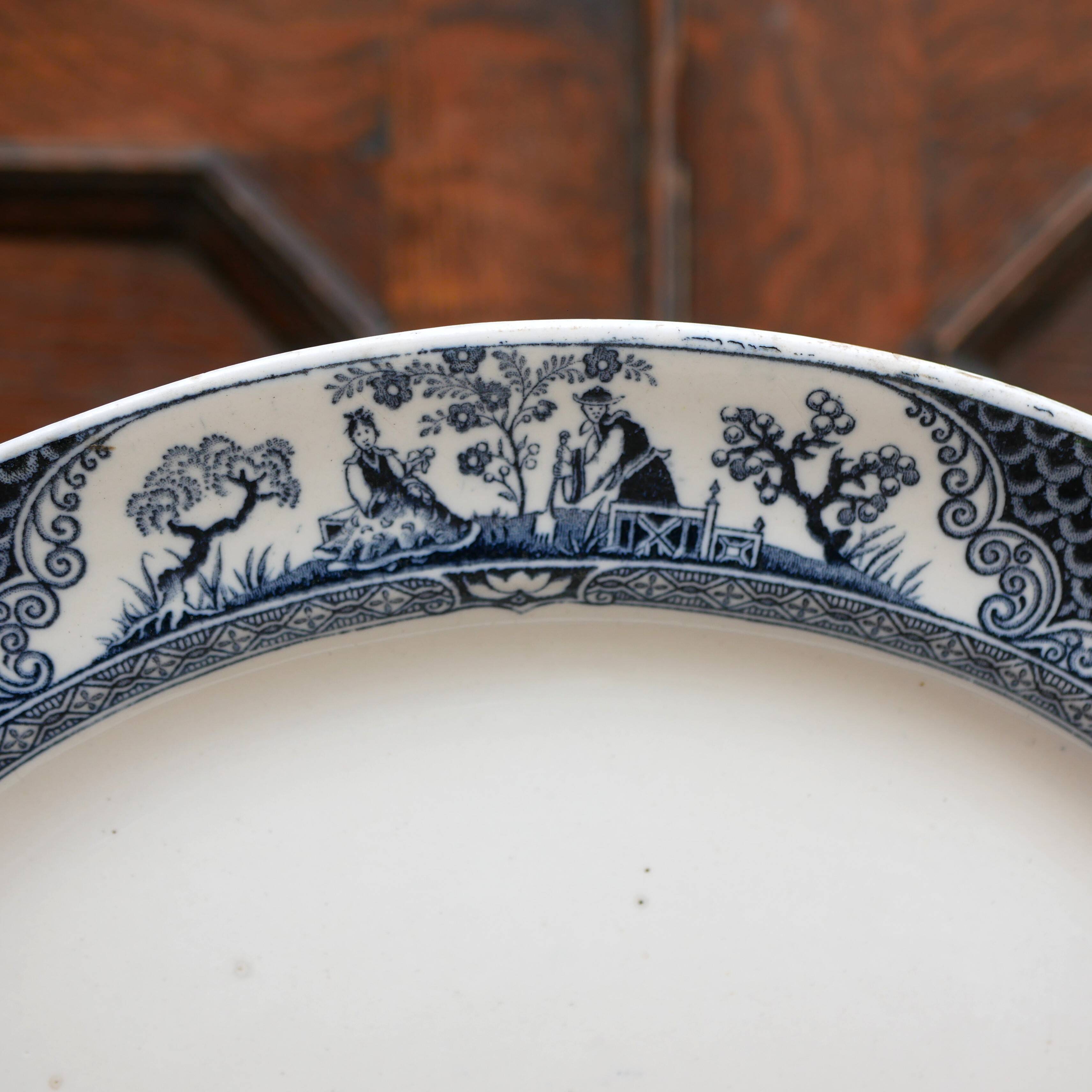 Adderleys Ltd Plate motif Nankin Made in 1912 Blue and white stoneware plate
