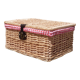 Wicker basket with gingham fabric