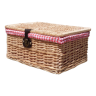 Wicker basket with gingham fabric