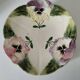 4 barbotine plates with pansies H. Boulenger Choisy-le-Roi