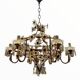 Italian Pink Murano Glass Flower Chandelier, 1950s