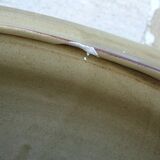 Soupière vintage française en céramique à glaçure jaune