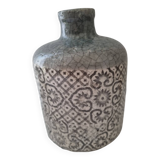glazed stoneware bottle vase