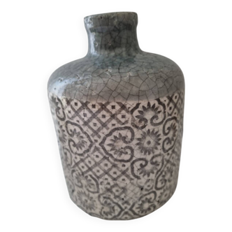 glazed stoneware bottle vase