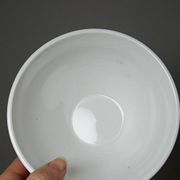 4 coffee bowls made of Badonviller earthenware, Art Deco decor from the vintage 1940s-1950s.