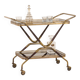 Italian mid century brass bar cart, serving trolley, 1960s