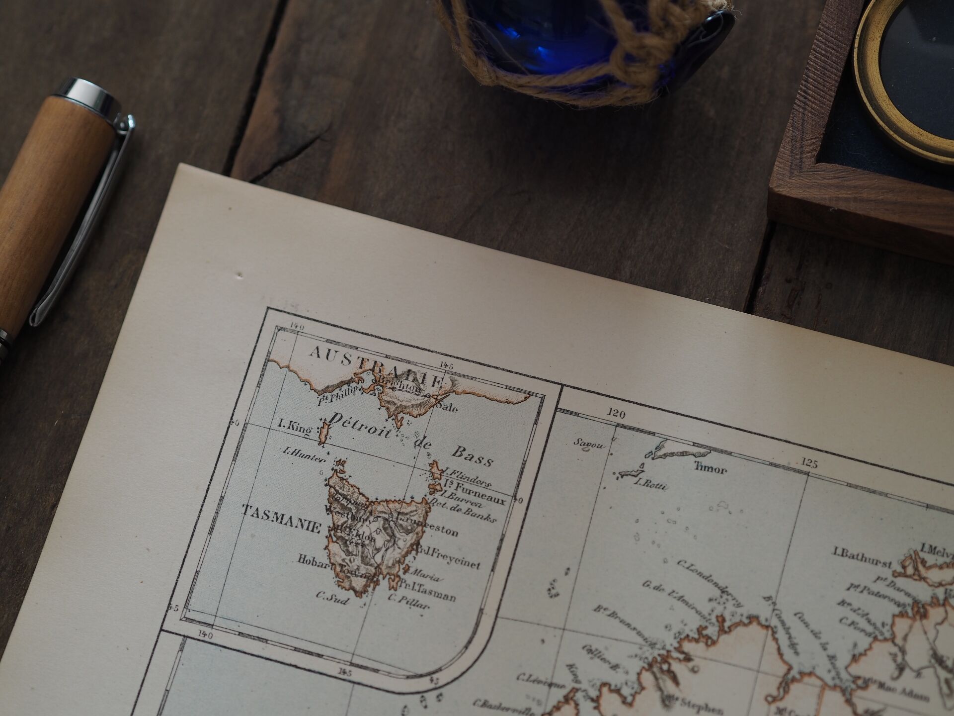 Australia, old map 1887 – Vintage geographical map.