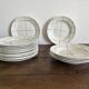 Vintage Longchamp France service – 18 graphic plates from the 1950s.