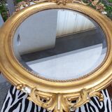 Oval mirror Louis xv period 19th century