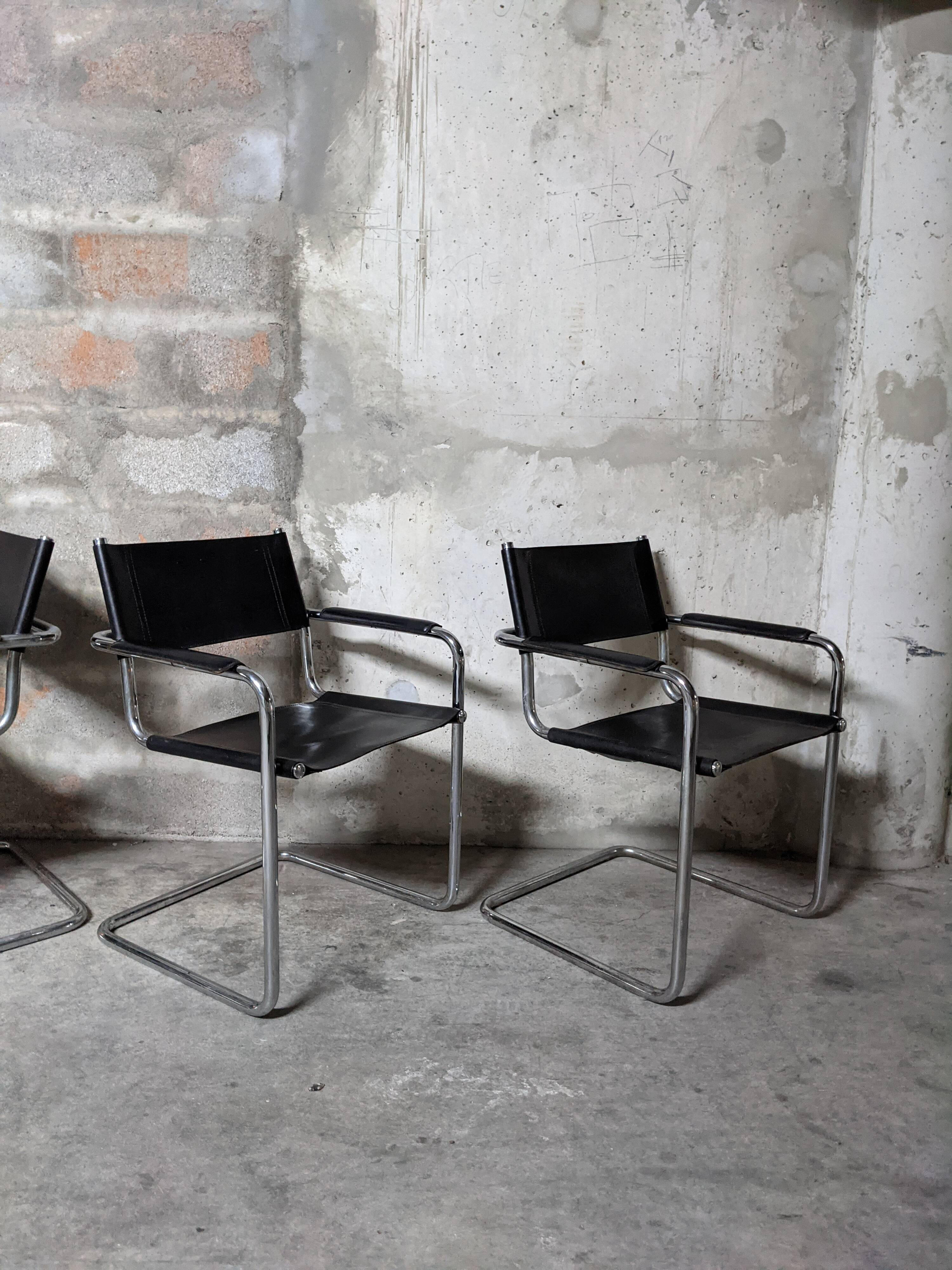 4 cantilever chairs edition Matteo Grassi
