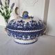 Antique earthenware tureen by Émile Tessier (1887-1971), Malicorne, France