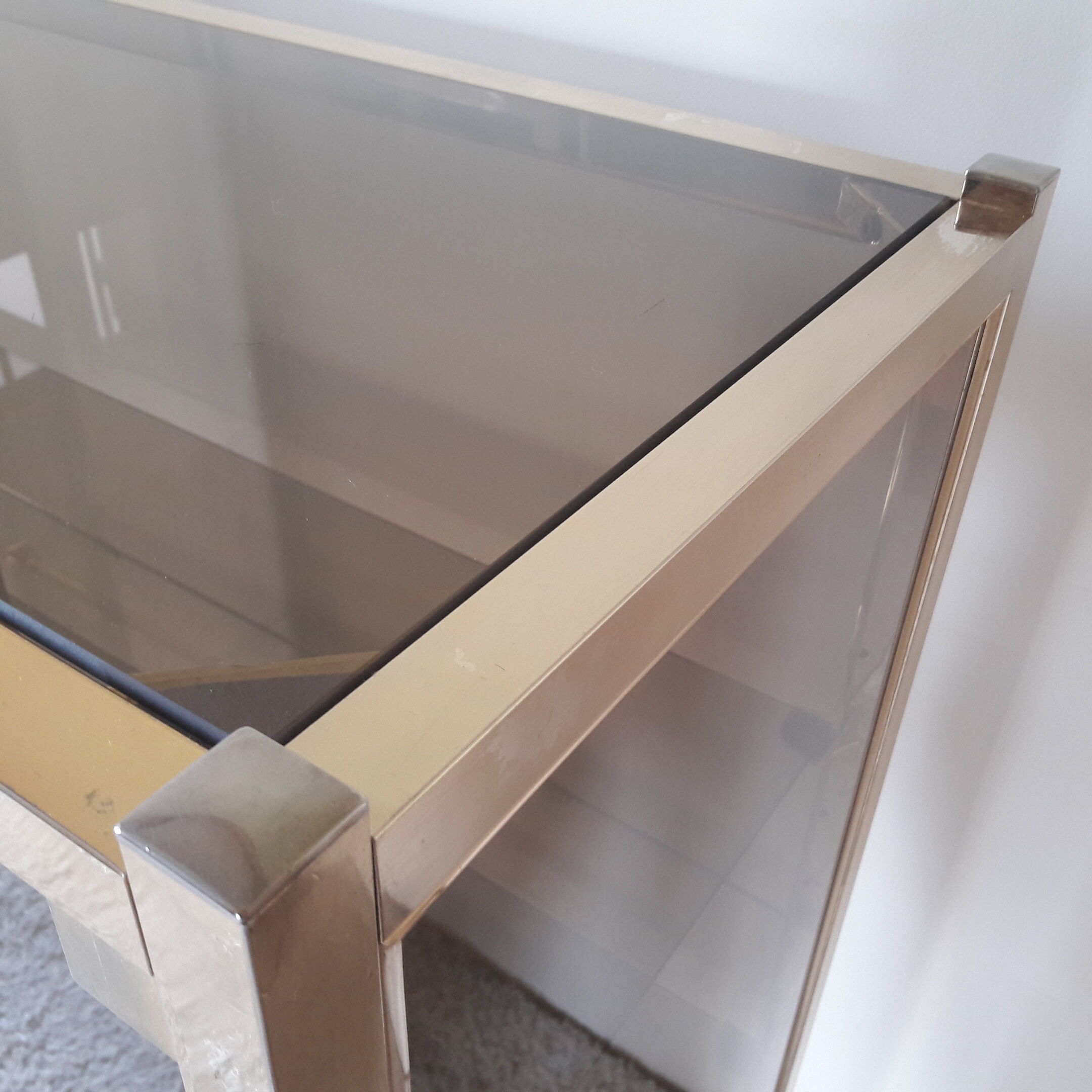 Window glass and brass vintage