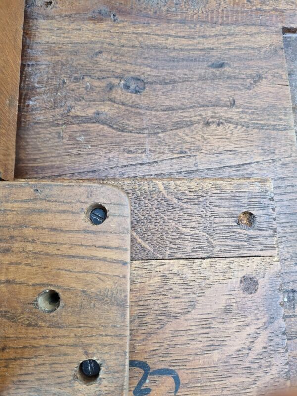 Table basse rustique brutaliste en bois massif ancien 195 x 90 cm