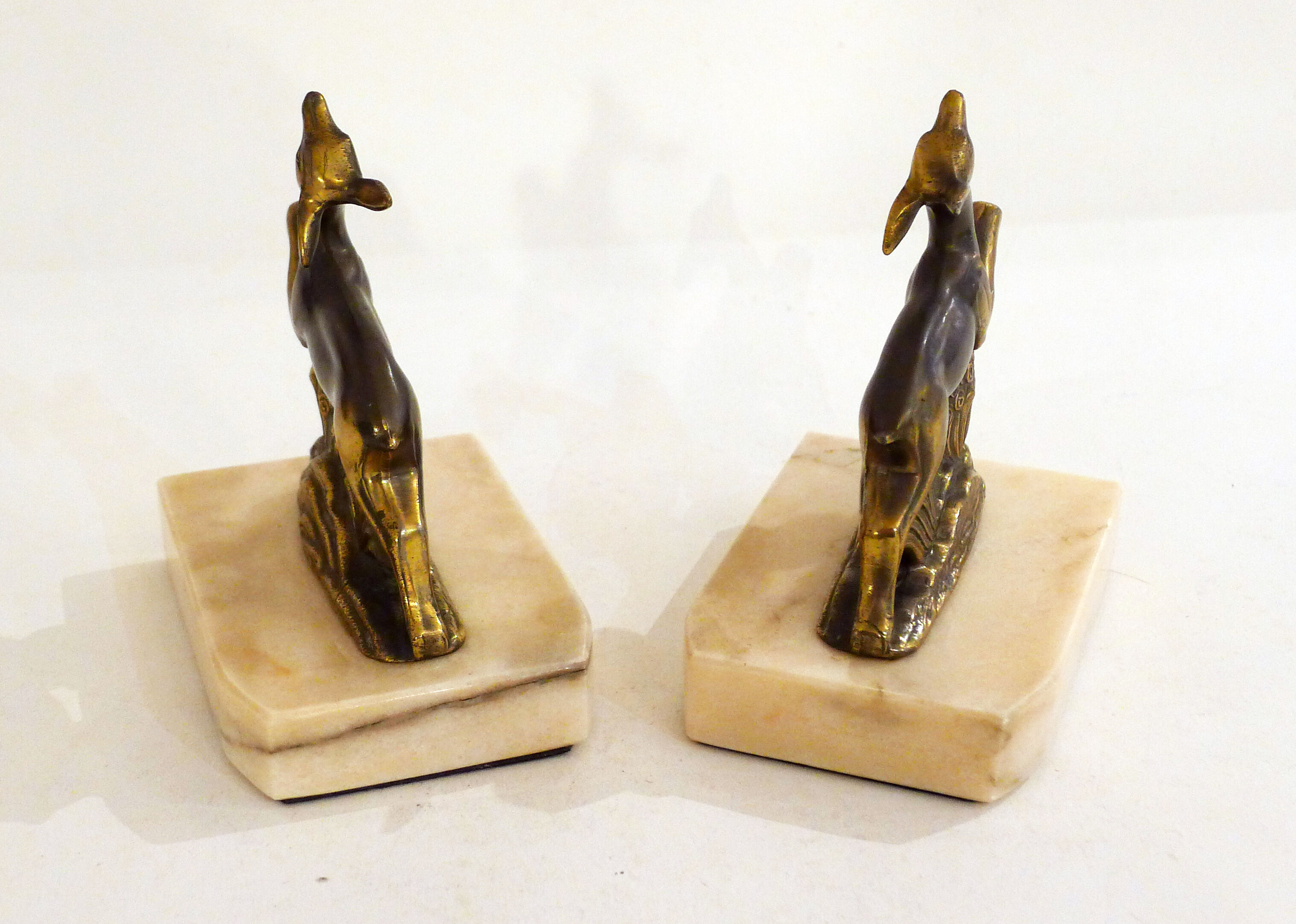 Pair of Art Deco deer book greenhouses