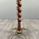 Twisted wooden coat rack with gilded bronze, 20th century