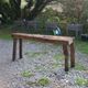 Old solid wood workbench – character console, thick top – 165 cm