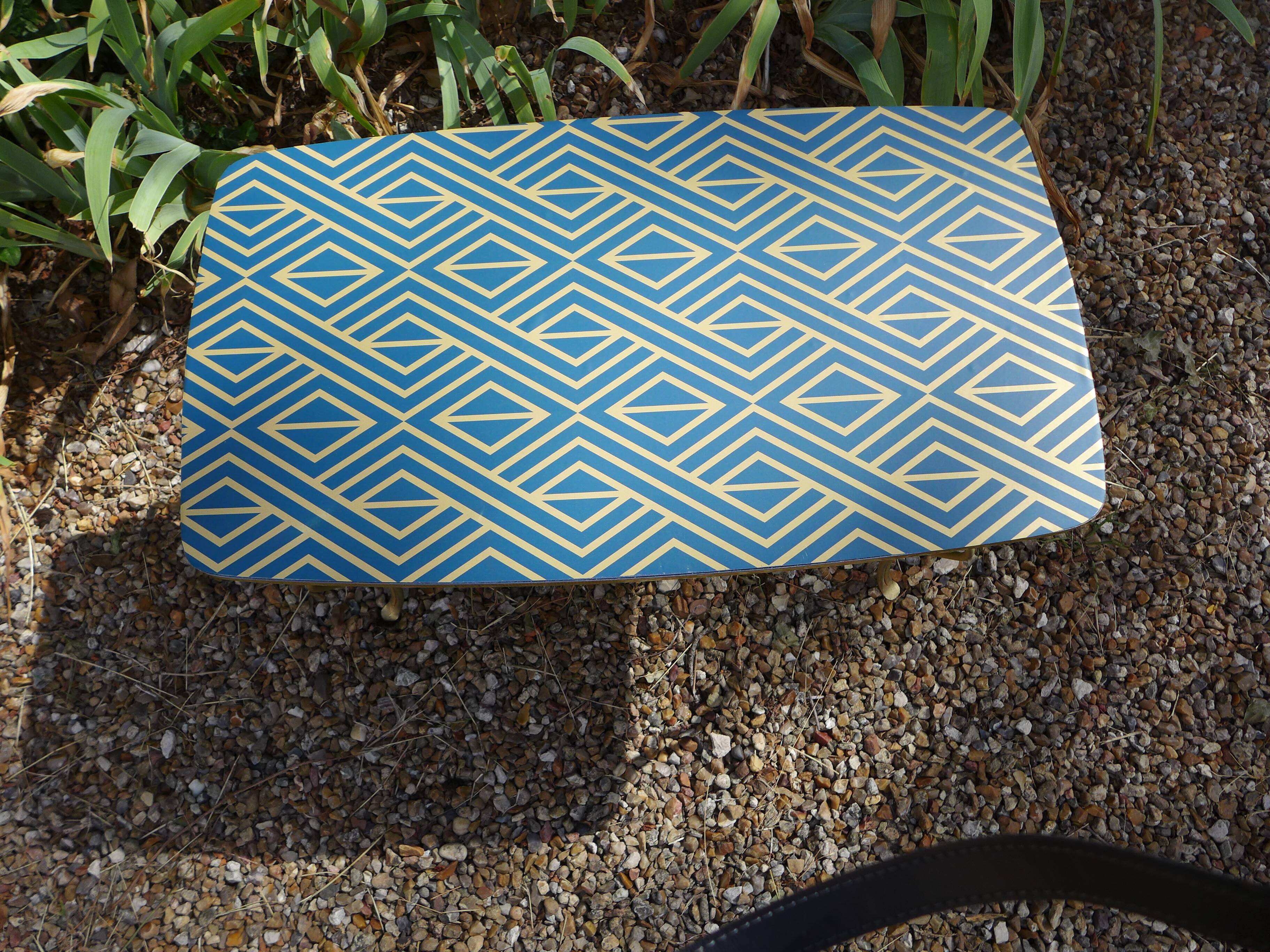 Golden brass coffee table