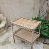 Rattan side table