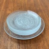 Vintage Finnish Glass Plates Solaris by Tapio Wirkkala for Iittala, Set of 5