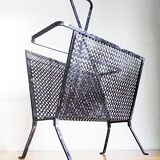 Black magazine door Mathieu Mategot in perforated metal 50s