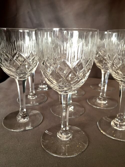 Suite of 10 glasses a porto or wine cooked lemberg cristal de lorraine