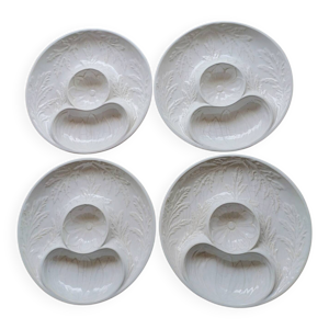 4 assiettes barbotine - artichaut