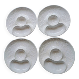 4 barbotine plates with artichoke pattern from Bordallo.